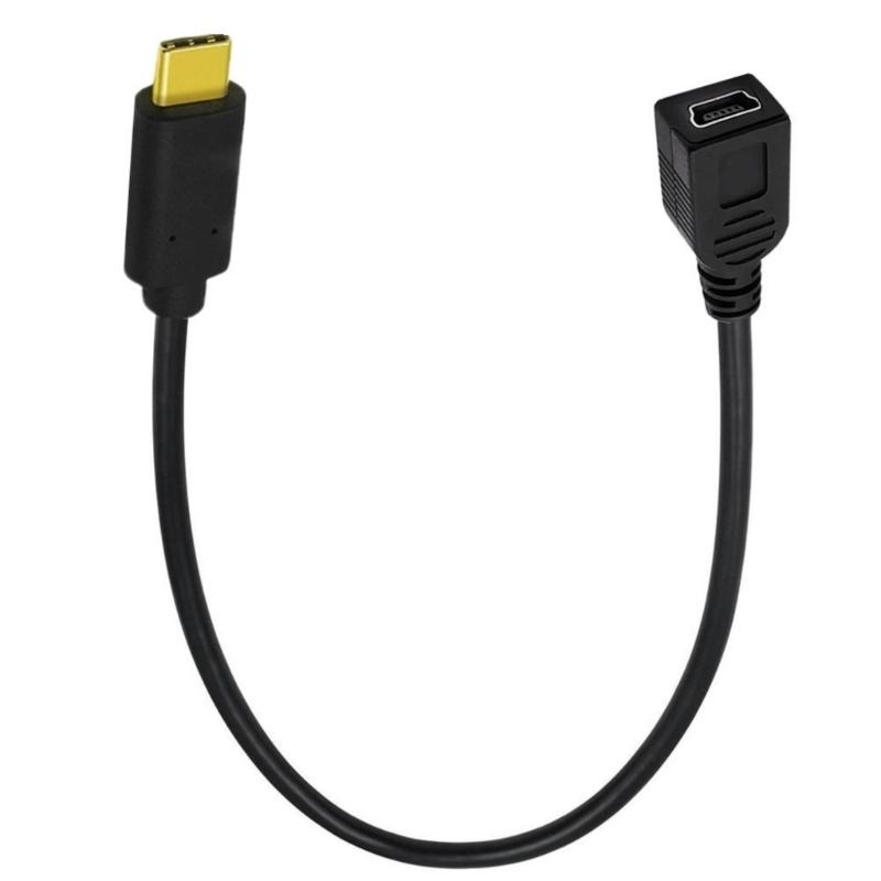 

90 Degree USB Type C 3.1 Male to Mini 5Pin USB Female Converters Cable for Charging Laptops Devices