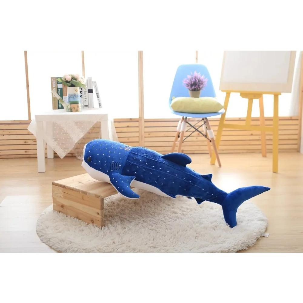 150cm Large Size Soft Shark Plush Toy Big Creative Blue Whale Stuffed Soft Shark Sea Fish Plush Pillow Lovely Doll