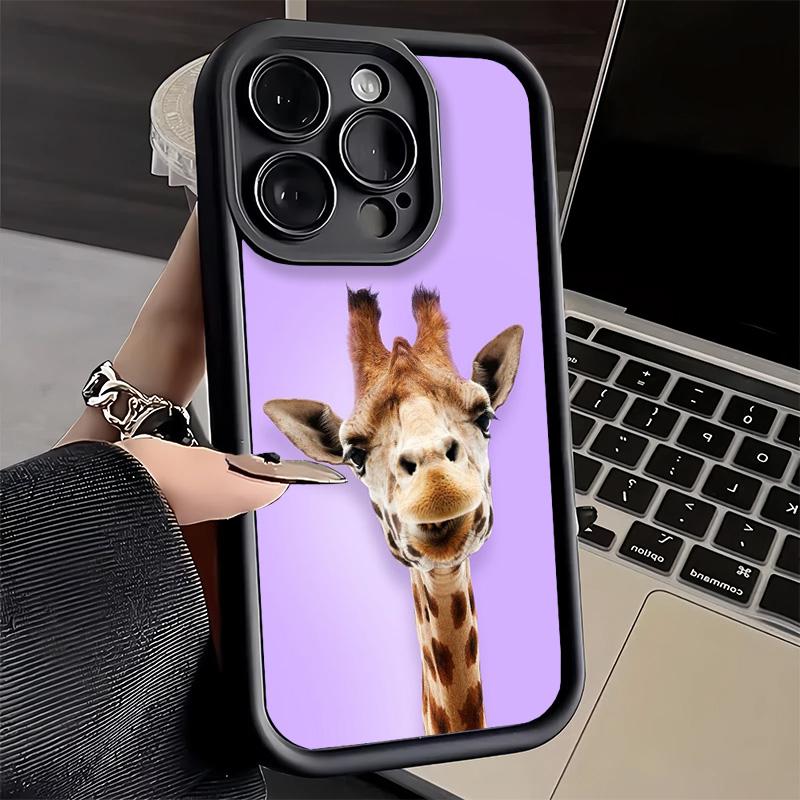 Phone Case for iPhone 17 Air 16E 15 16 Pro Max Giraffe Animal Pattern Cover 14 Plus 13 12 Mini Soft Shell Silicone Fundas