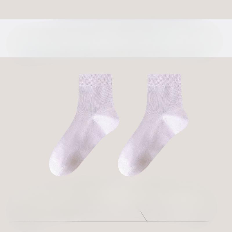 Spring and Summer Women's Socks: Pure Cotton Mid-calf Socks, Soft, Comfortable, Breathable and Not Prone To Pilling. Solid Color Mid-calf Socks