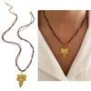 Modern Stainless Steel Necklace with Heart Flower/Grape Charm Crystal Beads Adjustable Closure Neckchain Accessory