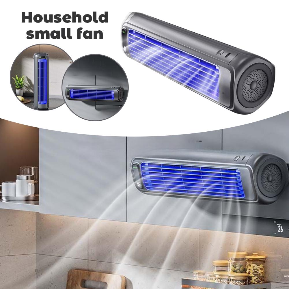 Portable Quiet Wall Mounted Fan No Drilling Adhesive Small for Kitchen Bathroom Dorm Bedroom Office Home Cooling Fan