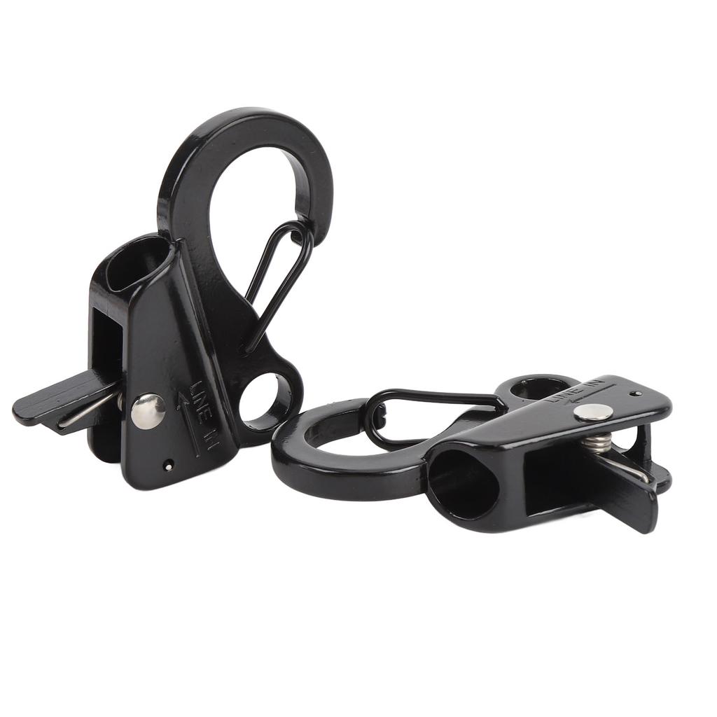 2PCS Boat Mudguard Clip Quick Release Stainless Steel Boat Bumper Hangers for 3 8in To 5 8in Rope Black