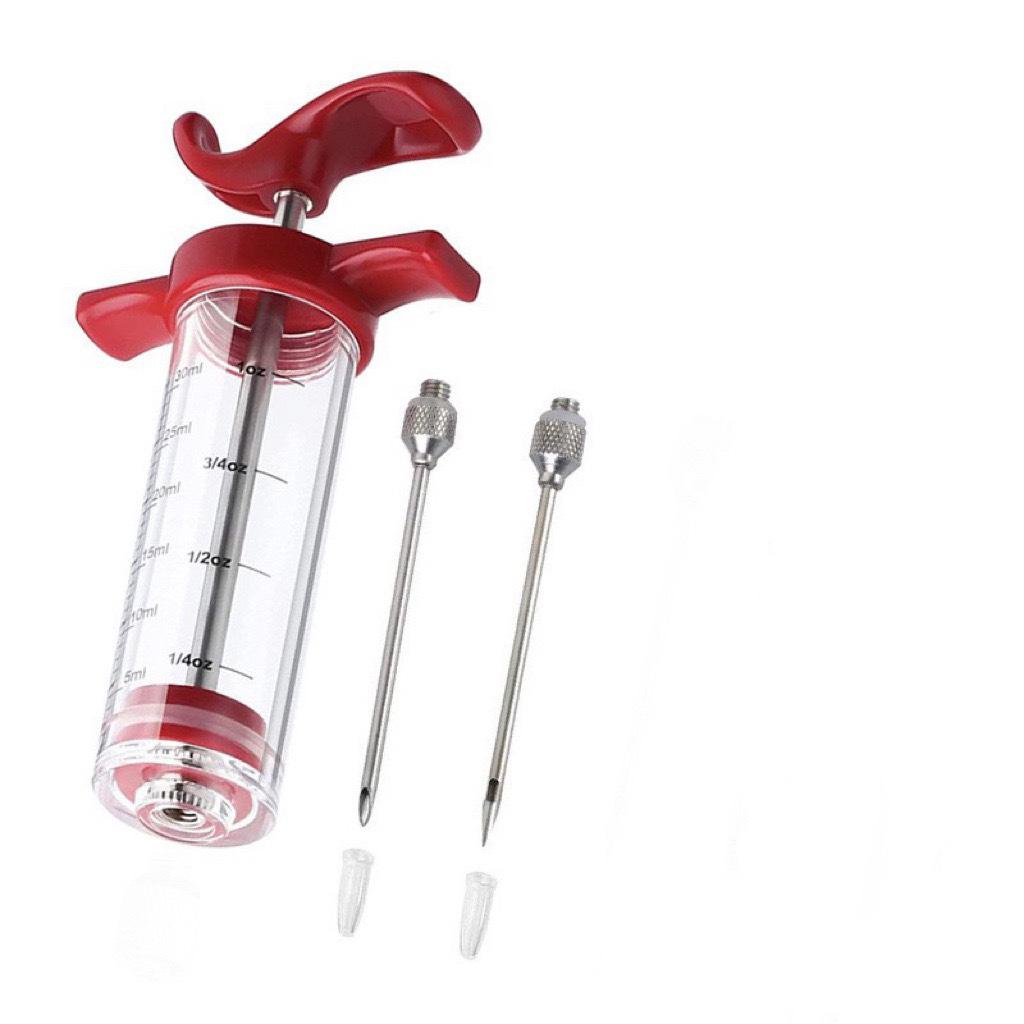 Premium Akrylowa Strzykawka do Przyprawiania Indyka - Plastikowa Igła do Barbecue