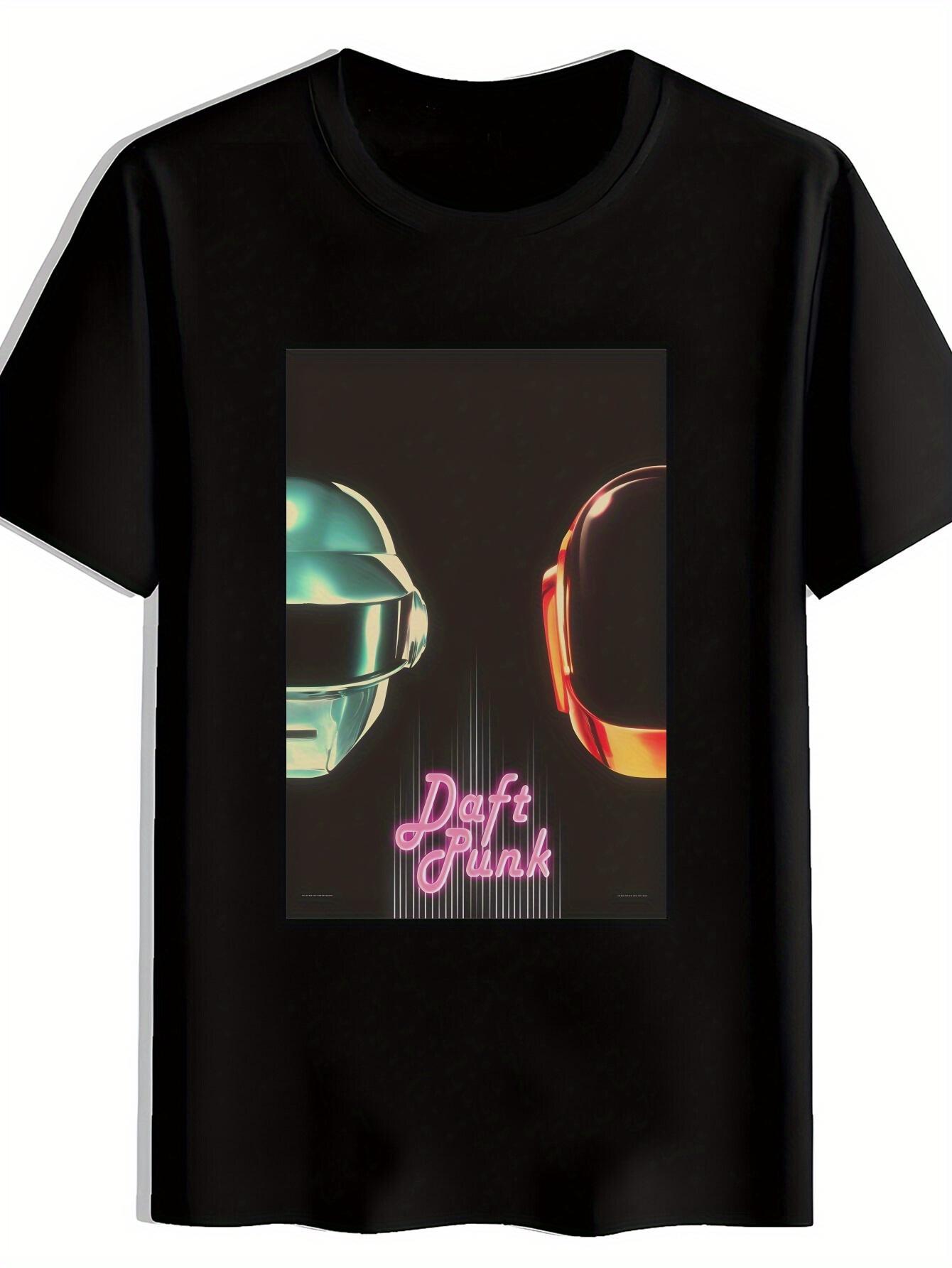 Black Daf Punk Graphic T-shirt - Retro Rock Band Design XL