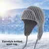 Unisex Winter Hat Knitted Thick Warm Windproof Solid Color Ear Protection Beanie Winter Outdoor Daily Bomber Cap Cycling Travel Headwear