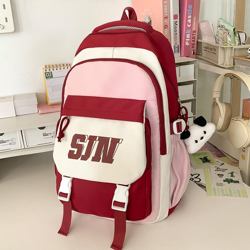 Children's Schoolbags Elementary School Students  Junior High School Students Contrasting Color Large Capacity Backpack