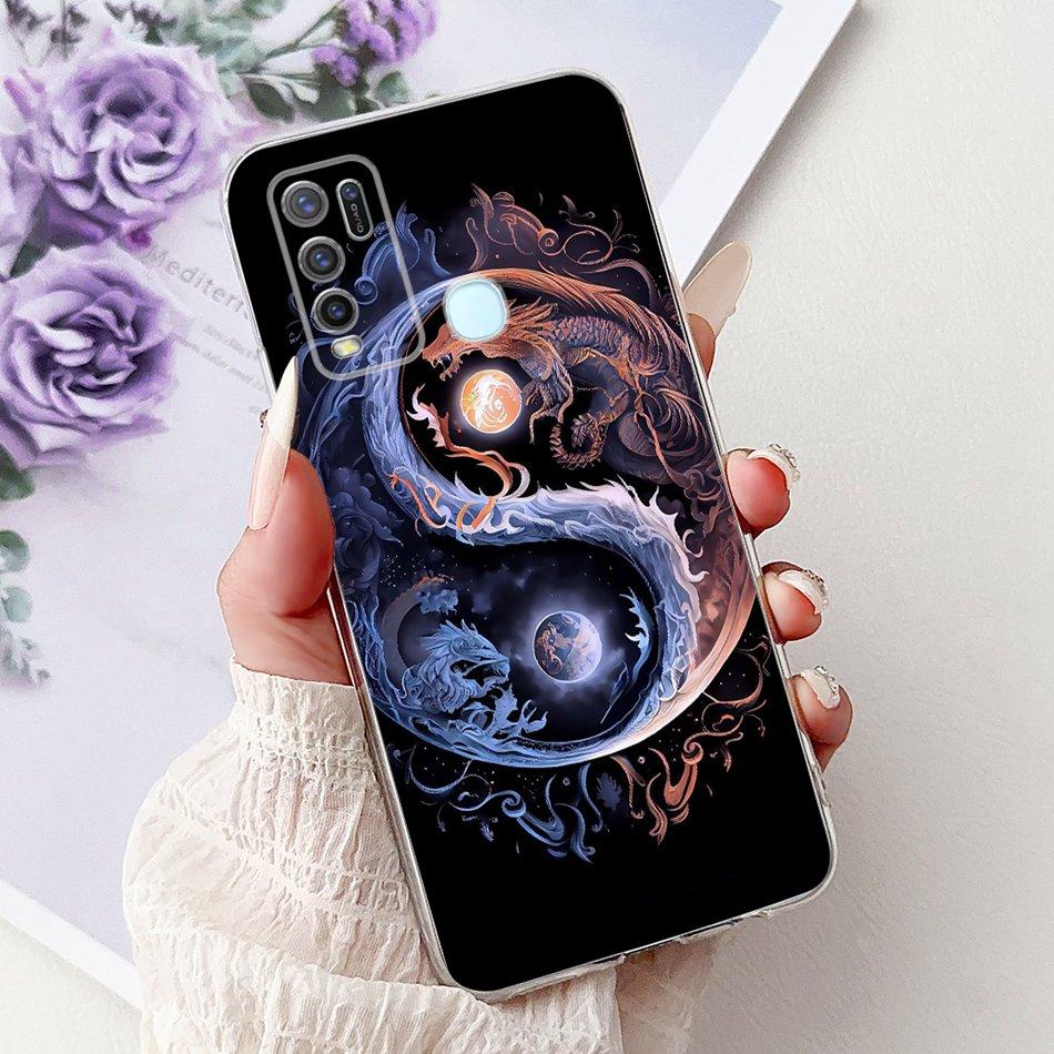 For Vivo Y50 Y30 Y30i 1935 1938 Cool Dragon Tiger Painted Phone Case For Vivo Y30 Y30i Y50 Soft Silicone TPU Cases