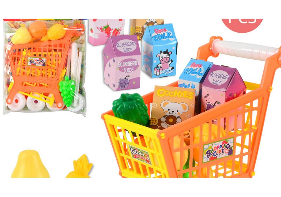 Children's Role-Playing Shopping Cart Toy with Fruits & Vegetables