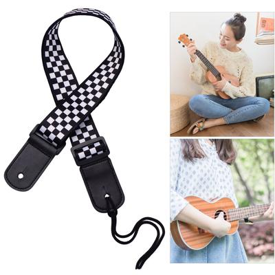 Adjustable Ukulele Strap Soft Polyester Shoulder Belt with Plastic Buckle Hanging Rope for Ukulele