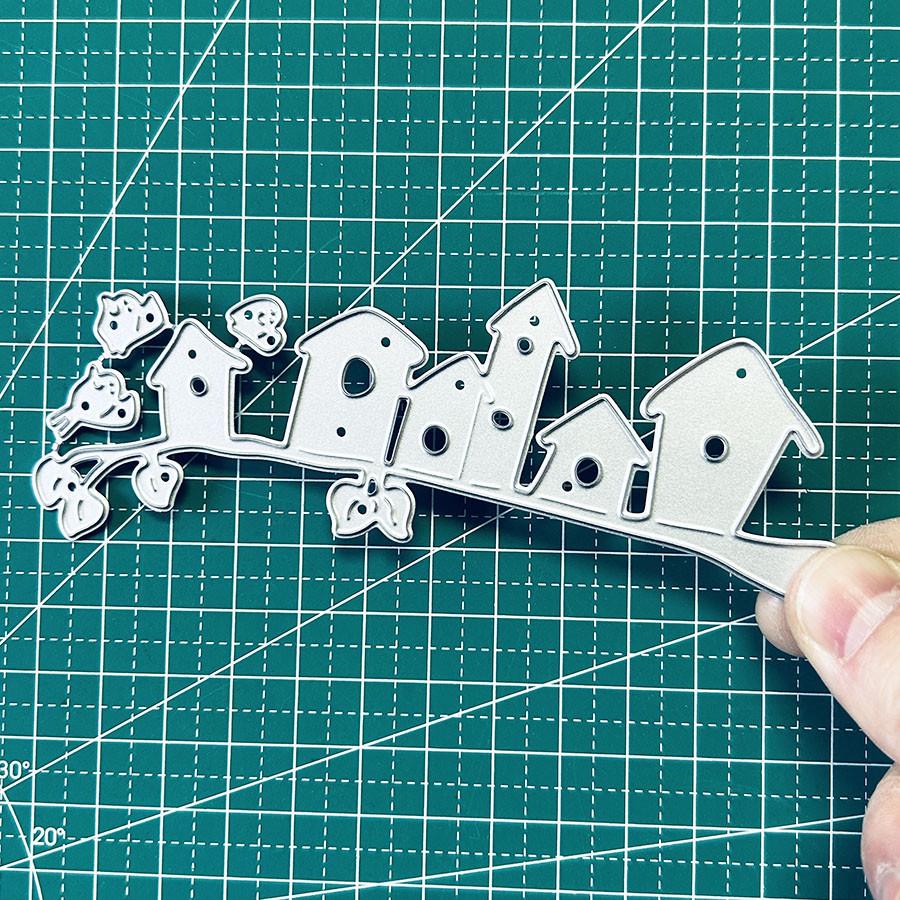 Tree House Border Die Cuts Embossing Stencils Template Mould for Card Scrapbooking and DIY Craft Album Paper Card Decor