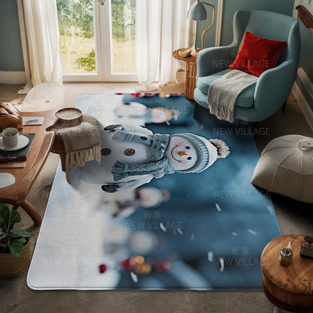 House Entrance Carpet Home Door Mat Living Room Bath Foot Bathroom Non-slip Water Absorption Rugs Bath Merry Christmas Winter