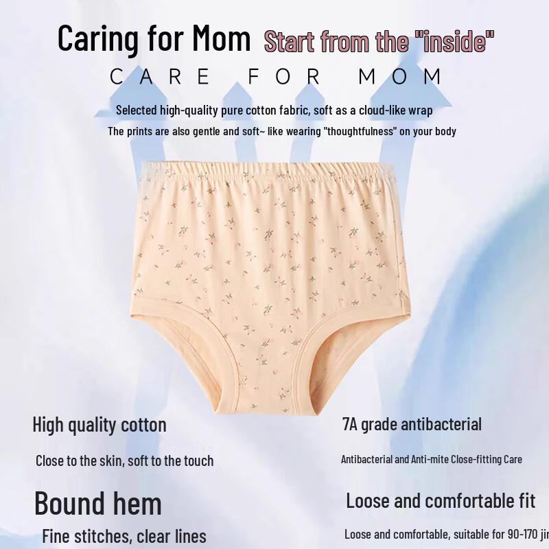 Mom's High-Waist Plus Size Cotton Briefs Multi-Pack
