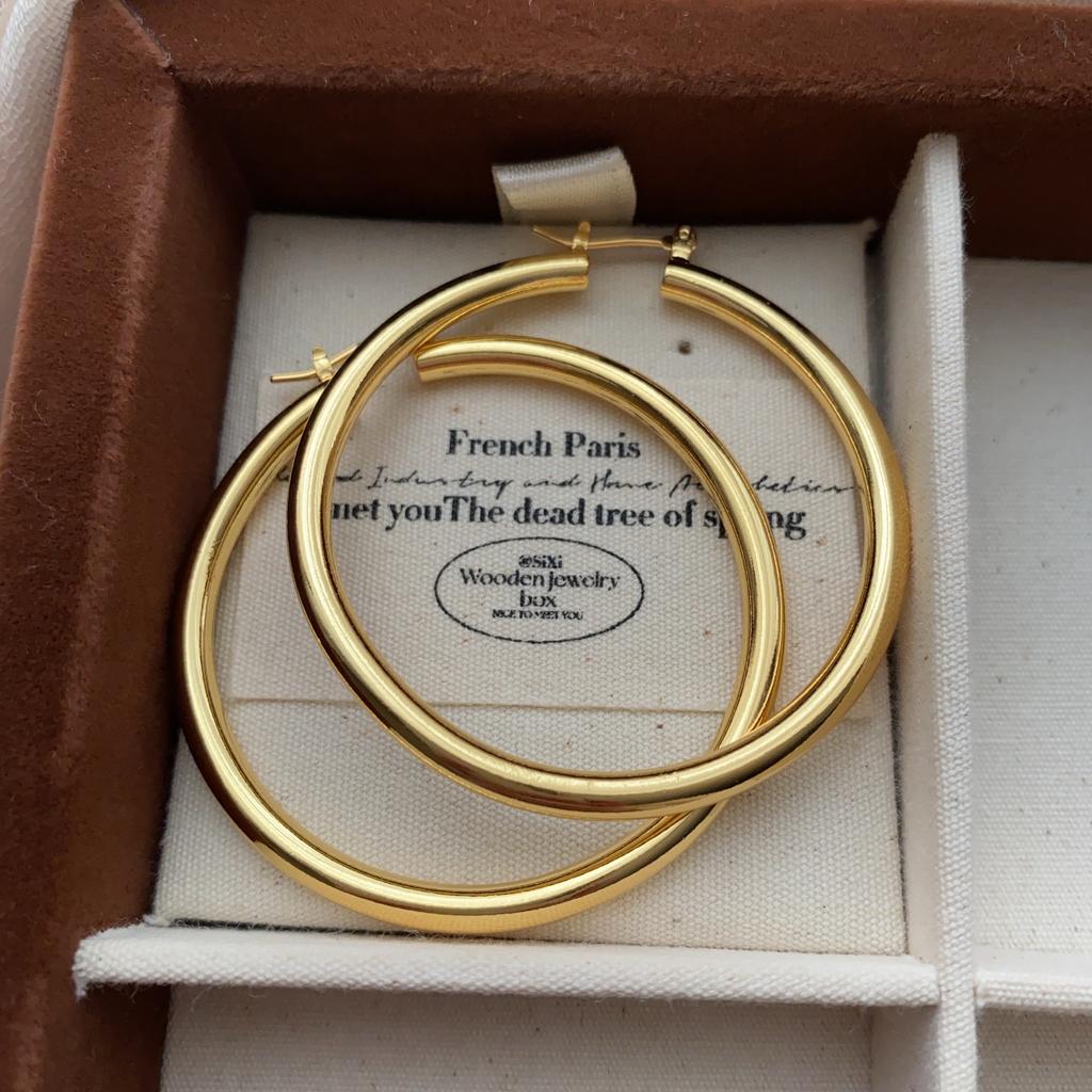 Metal Exaggerated Circle Earrings Women'S Wind Cold Wind Simple Earrings Niche Design Sense Personalized Earrings