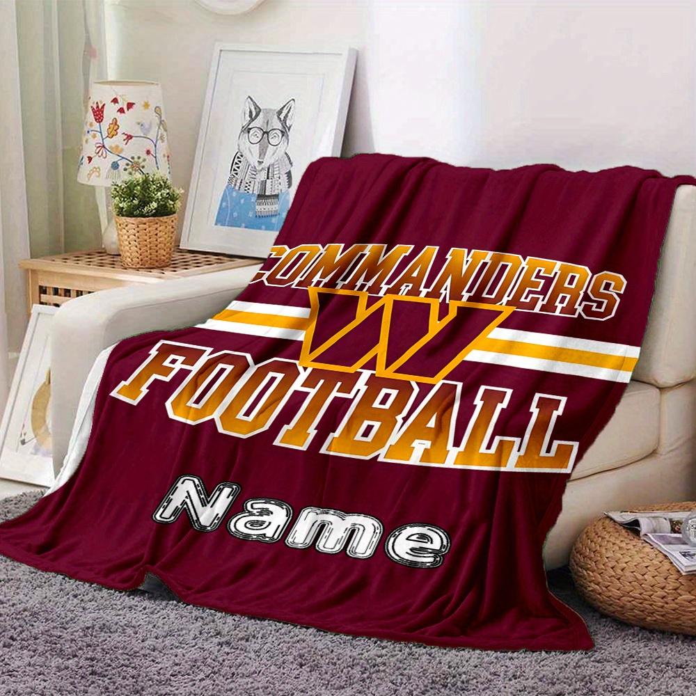Commanders Football Team Logo Customized Your Name Blanket Lightweight And Comfortable Warm Blanket Suitable For Bed Home Chair Office Sofa Camping