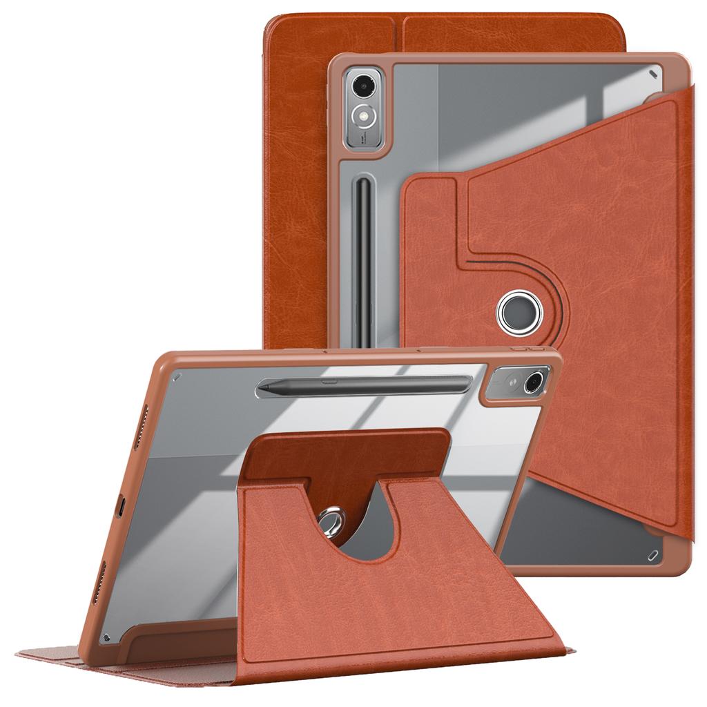 For Lenovo Tab P12 TB371FC Case Leather+Acrylic+TPU Stand Tablet Cover with Auto Wake/Sleep