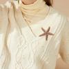 Crystals Starfish Brooch Pin For Women Versatile Fashion Jewelry Gift Party Everyday Wear