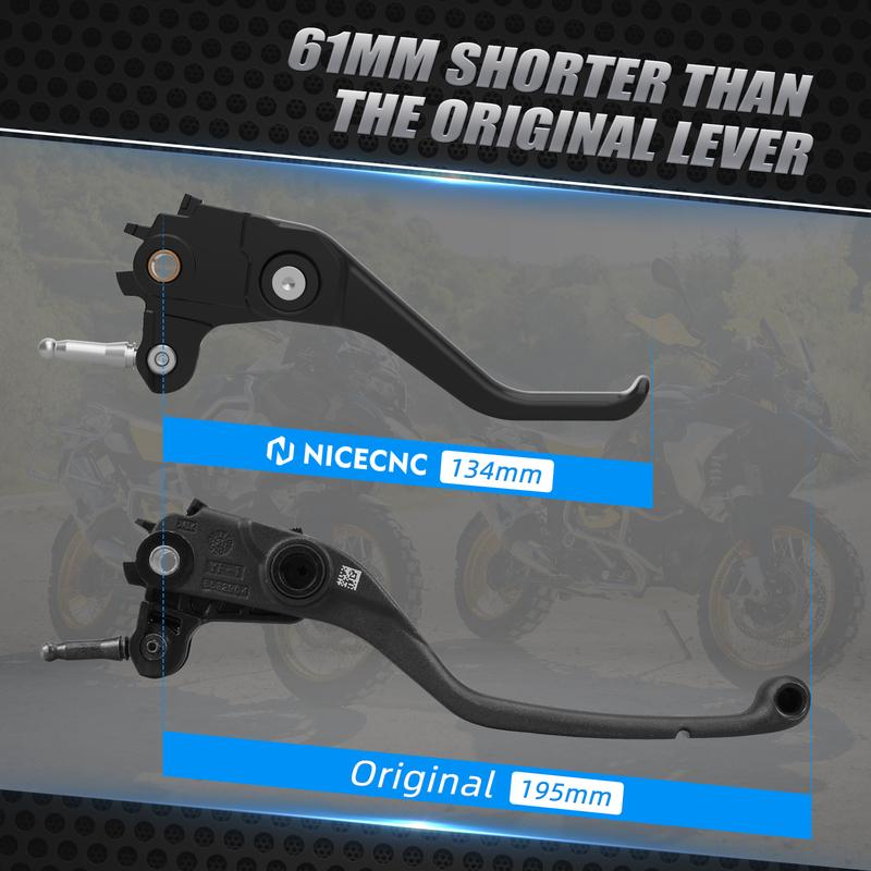 NICECNC Easy Pull Shorty Clutch Brake Lever for BMW R1250GS Adventure R1250R R1250RS R1250RT 2018 2019 2020 2021 2022 2023 2024