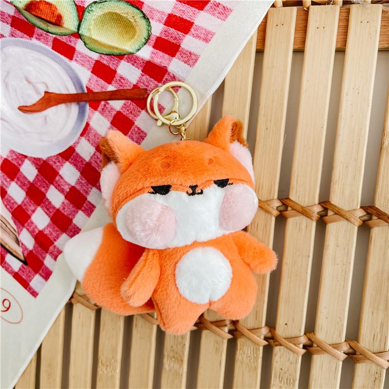 Cartoon 4-inch Pendant Keychain Atmosphere Doll Cute Rabbit Backpack Accessories Grab Machine Doll Boutique