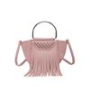 Women's bag spring and summer new 2025 Korean version fashion rivet shoulder bag personalized tassel messenger bucket bag pu