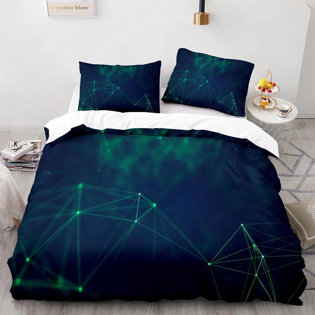 Geometry King Queen Duvet Cover Colorful Pattern Bedding Set For Kids Teens Boys Adult Abstract Art 2/3Pcs Polyester Quilt Cover