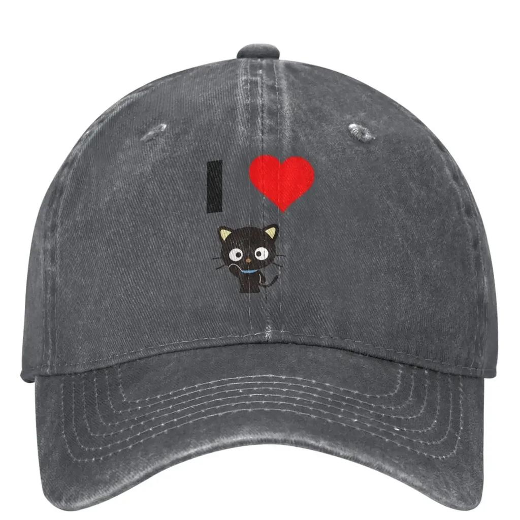 I Love Chococat Sweet Valentine Baseball Cap Couple Women SunProof Trucker Hat Summer Stylish Hiking Fishing Baseball Caps