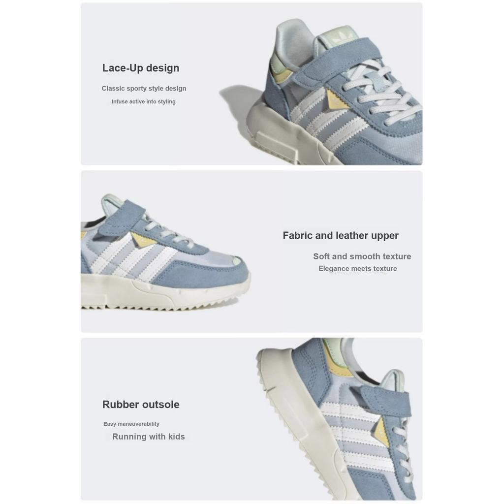 Adidas Originals Retropy F2 Comfortable Versatile Low-Top Walking Shoes Baby Shoes Blue White JP7027
