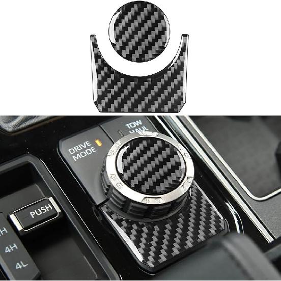 NVCNX Real Premium Carbon Fiber for Toyota Tundra -2026 / Sequoia -2026 2024 2025 Car Center Console Drive Mode Knob Cover Interior Trim Accessories