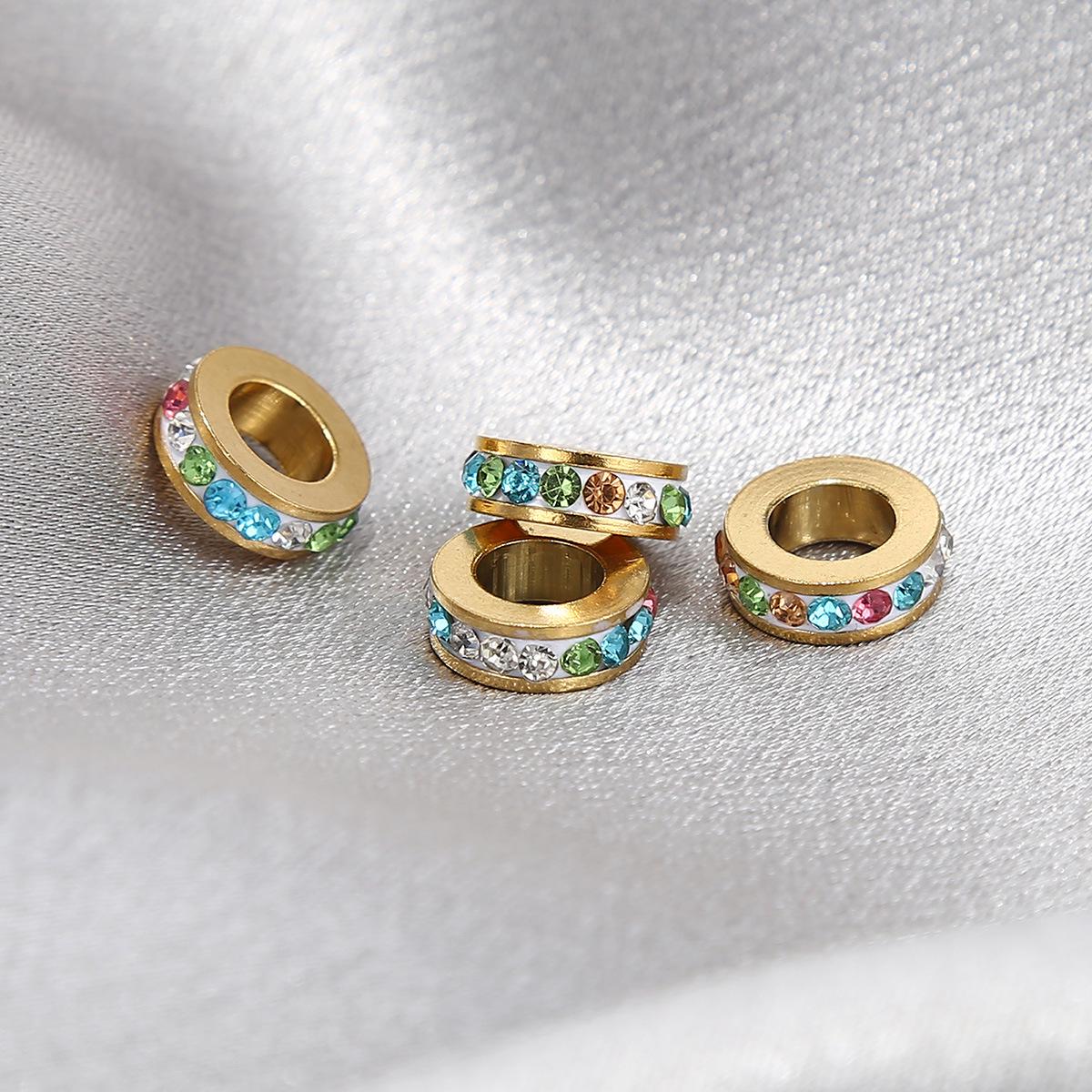 

Перфорированные циркониевые бусины смешанного цвета - нержавеющая сталь, большое отверстие, для изготовления украшений своими руками 1 piece