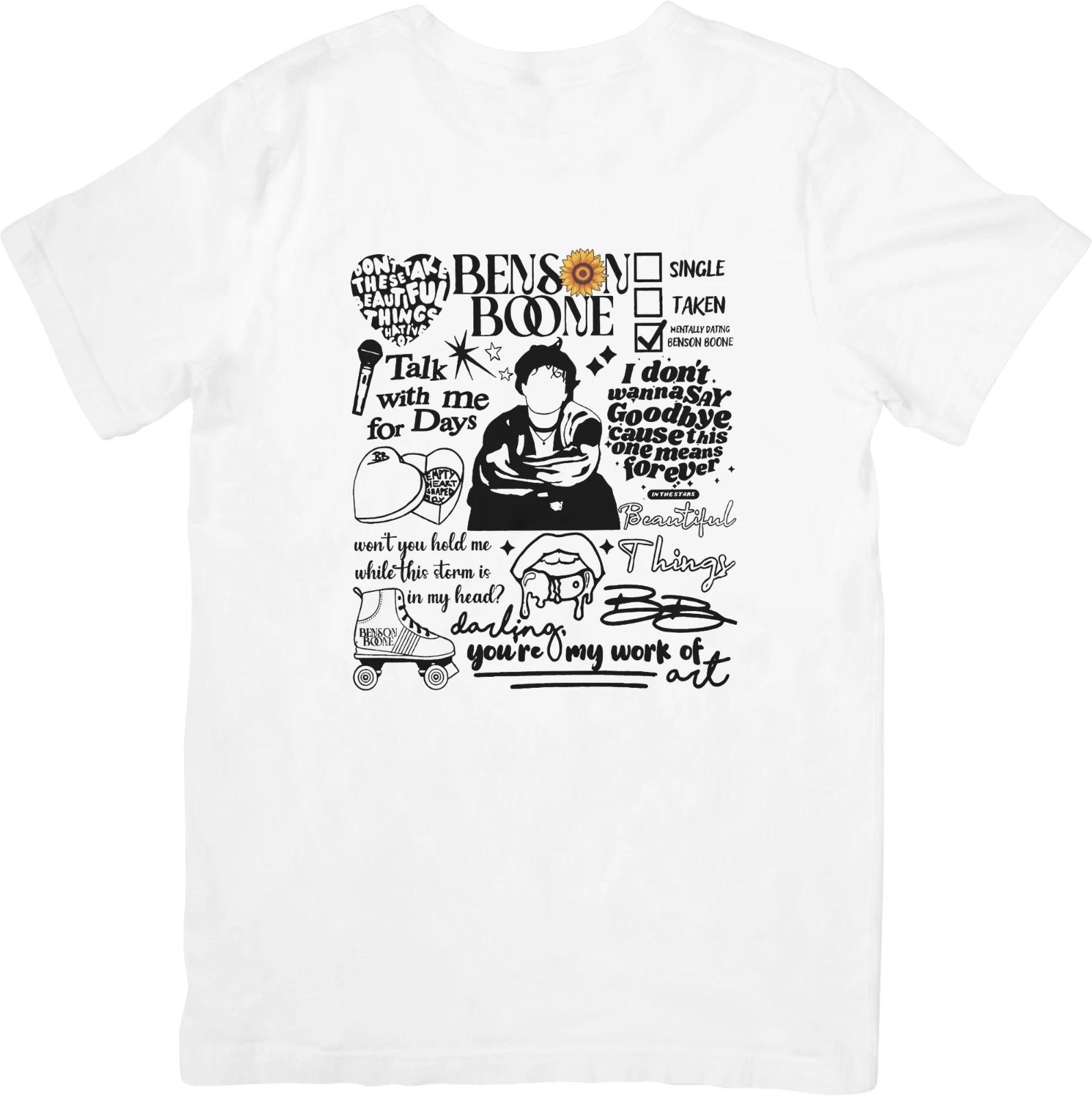 

Benson Boone Music Fit for Men & Women Quality Cotton T-Shirt White. S