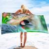 Red-Crowned Crane Series Seaside Vacation Beach Towel Swimming Bath Towel Microfiber Sports Towel