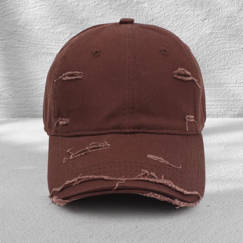 Casquettes de baseball personnalisées déchirées pour hommes et femmes, été tendance, polyvalentes, dessus souple, bord incurvé, chapeau de soleil, casquette à visière
