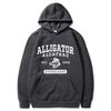 Unisex Hooded Long Sleeve Sweatshirt With Alligator Print Loose Fit Casual Streetwear Fall