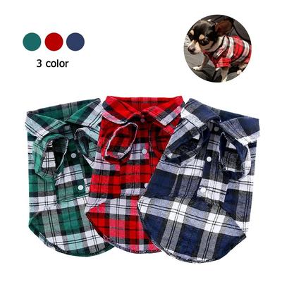 Plaid French Bulldog Puppy Cotton For Small Medium Dogs Cats Pets Supplies Dog Vest Dogs Shirt