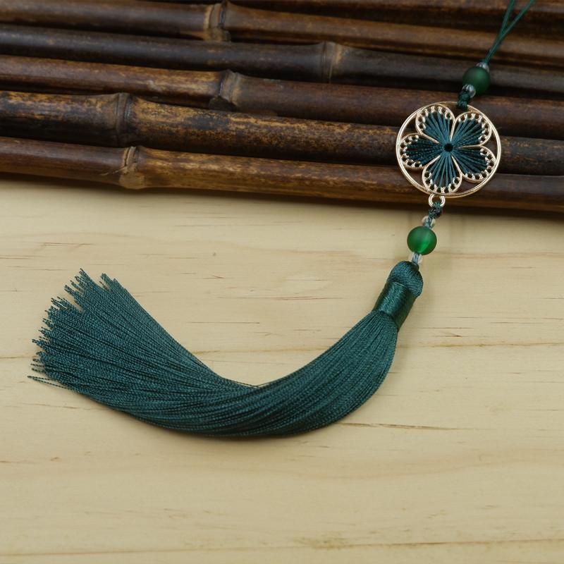 

Китайский стиль 13 см бахрома ухо одежда аксессуары кулон полиэстер ханьфу планка аксессуары темно-зеленого