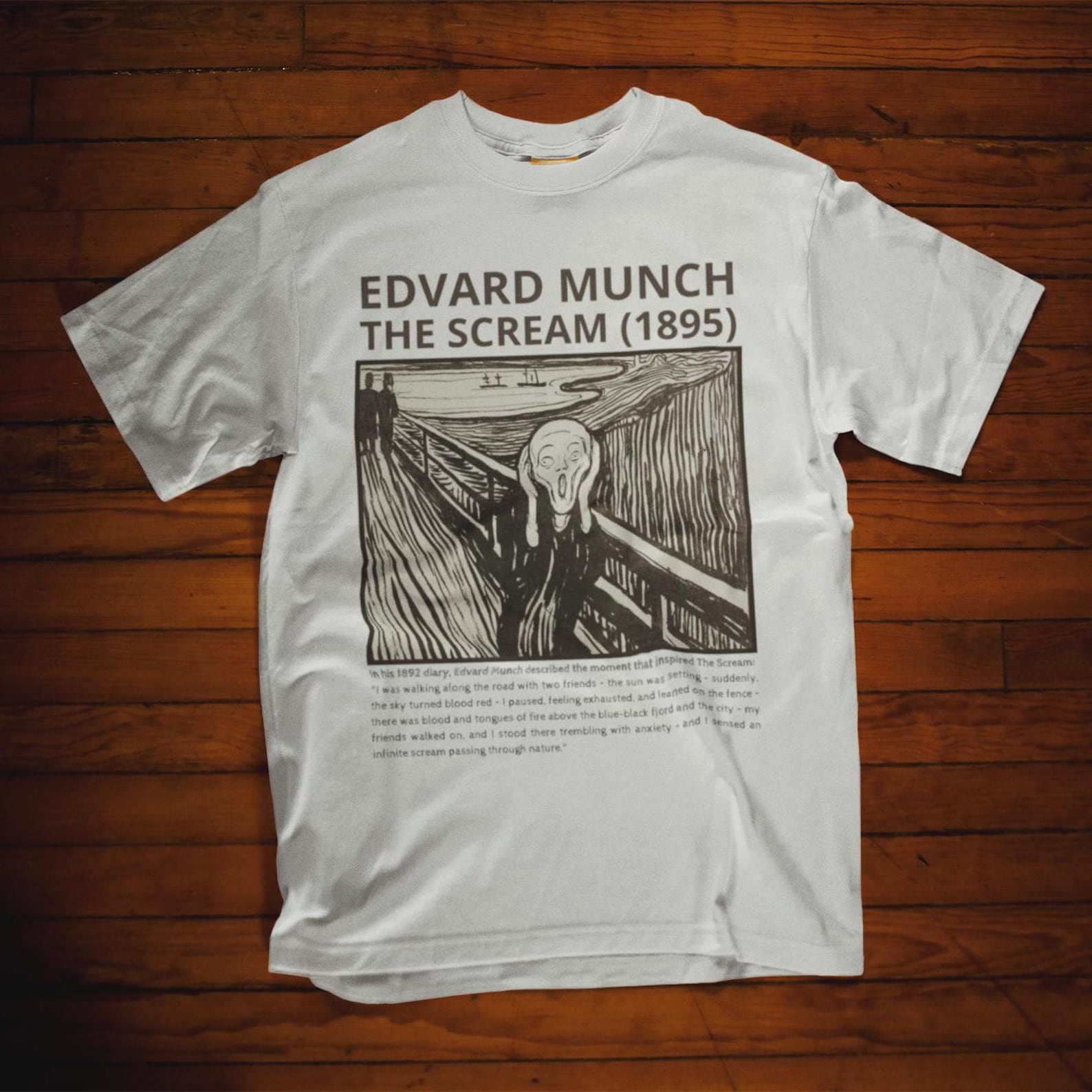 The Scream by Edvard Munch T-shirt Art Lovers Gift Shirt Famous Painting Tee Fine Art Apparel Iconic Expressionist Art Shirt, Unisex t-shirt 3XL