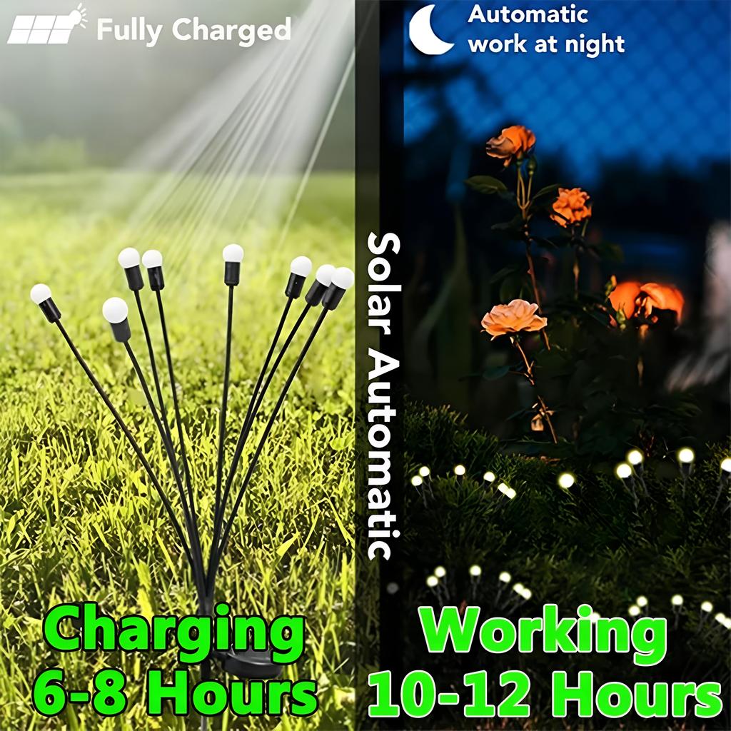 6/8/10 LED Solar Gartenleuchten Powered Firefly Lichter Outdoor Wasserdicht Lebendige Gartenleuchten für Terrasse Weg Dekoration,Warm