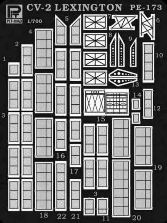 

Pit Road Scale Parts for the US Navy Aircraft Carrier PE173 1/700 Photo-Etched Lexington-Class