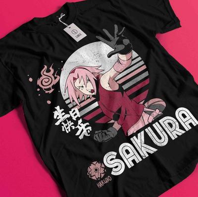 Naruto Tshirt Sakura T-Shirt Tsunade Shirt Madara Kakashi Hinata Kurama Sasuke BB914
