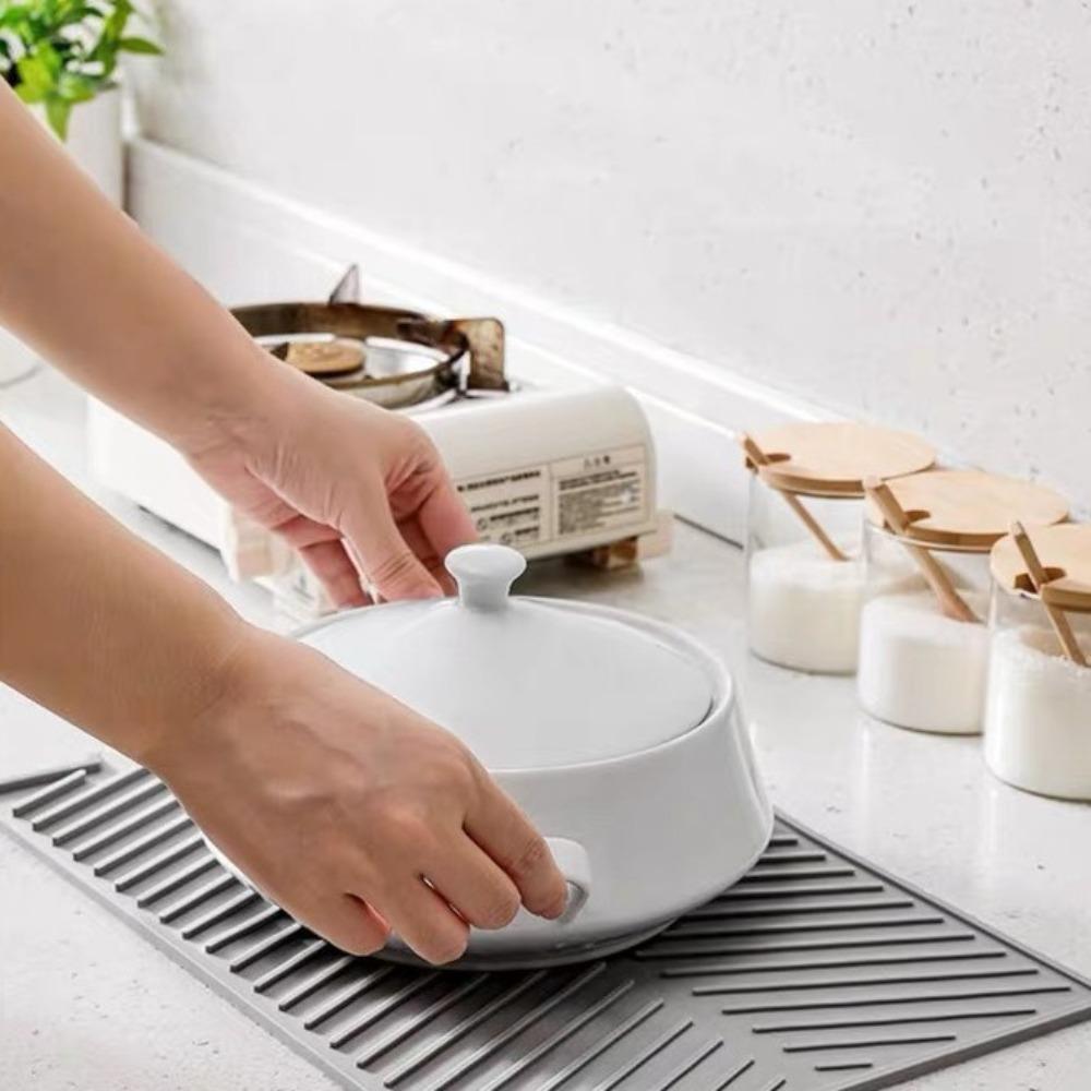 S/M/L Silicone Draining Board Mat Foldable Table Heat Insulation Pad  for Kitchen Pot Cup