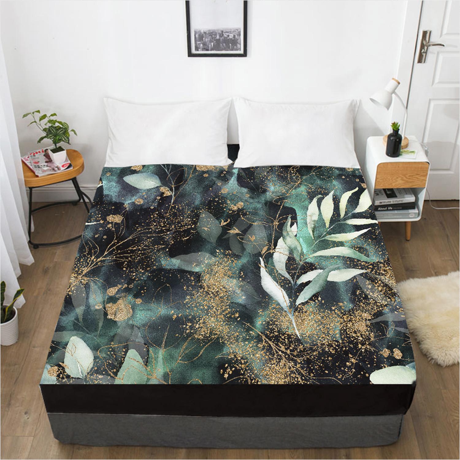 Домашний текстиль Цветы 3D-печать с рисунком Простыня наматрасник Резинка Простыня — фото 10