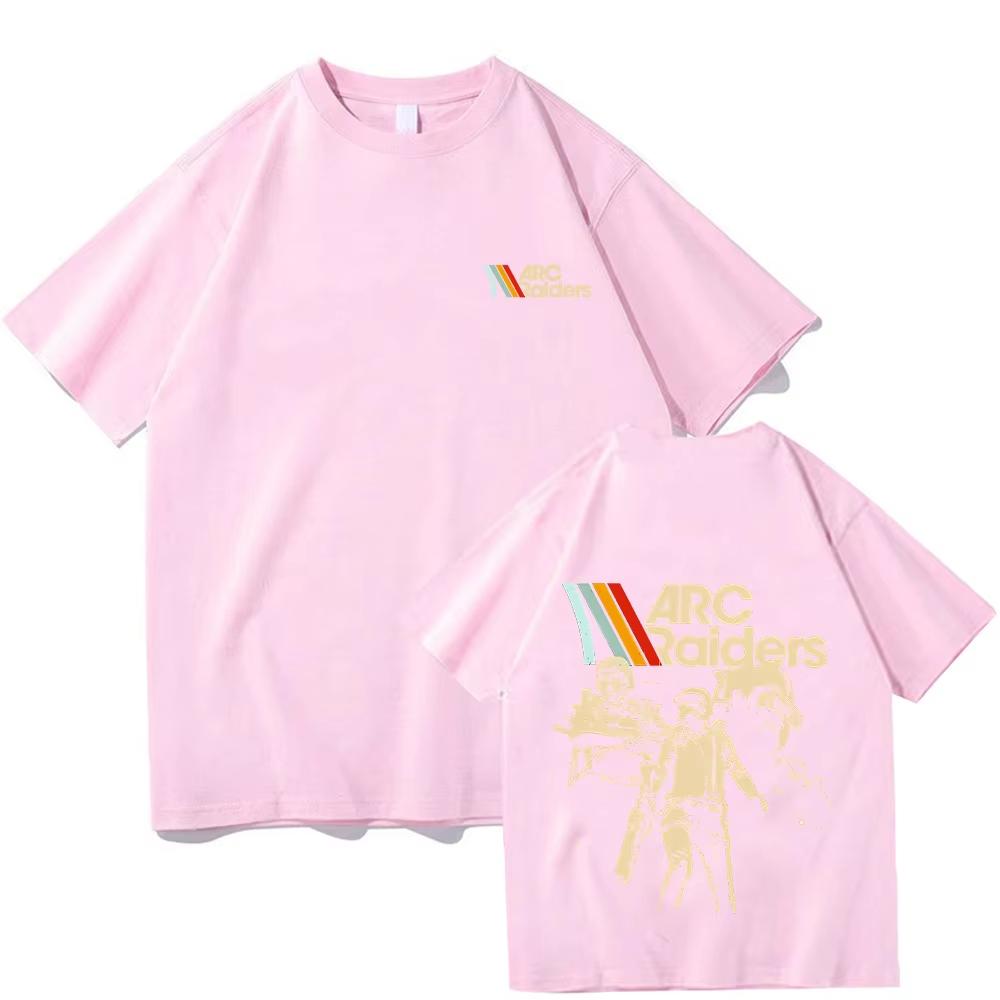 2026 ARC Raiders Striped T Shirts ARC Hot Game Survival Evolved Tees Gifts for Gamer Cotton Tshirts Unisex Vintage Game Lovers
