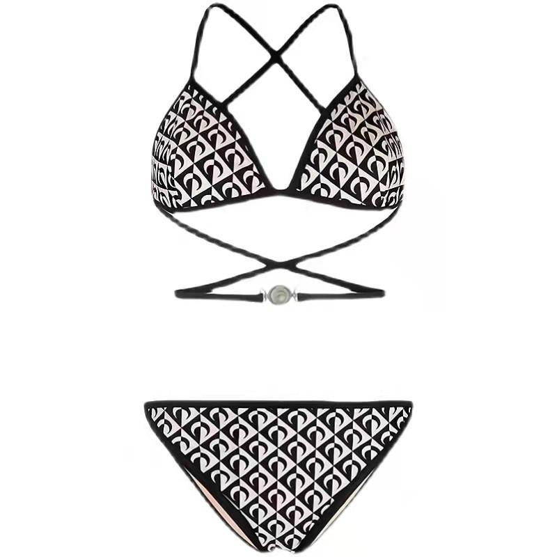 Womens Sexy Two-Piece Bikini Set With Padded Cups Floral Print Swimwear Hot Springs Pool Beach