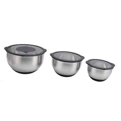 3PCS Mixing Bowls with Lids 3PCS Graters Stainless Steel Salad Bowl Set for Kitchen Baking and Food Storage