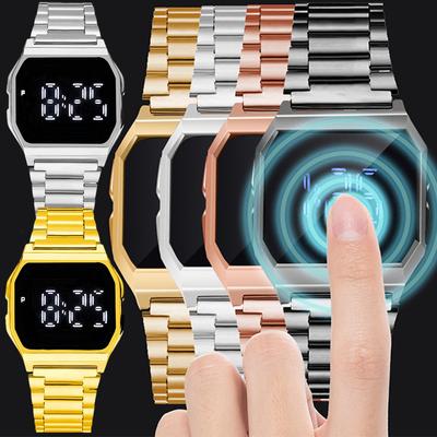 Business Touch Digital Watches For Men LED Stainless Steel Wrist Watch Male Luxury Multifunction Sports Electronic Watch Clock