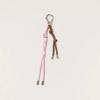 Color Block Knot Keyring - PINK & BROWN