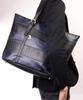 Morino Canvas x Waterproof Border Tote Bag Large Capacity Business Tote Genuine Leather Shoulder Bag Made in Japan [SEAL] 2-Way Men's MS-029NV