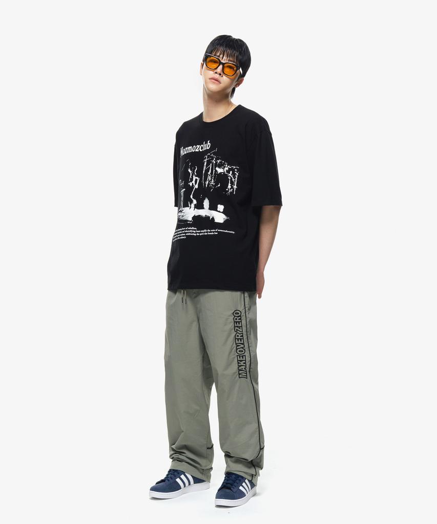 MOZMOZ Stage Vibe Oversized Short Sleeve T-Shirt Black