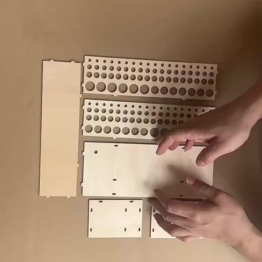 DIY Watercolor Brush Rack Multihole Makeup Brushes Shelf Paint Brush Holder Colored Pencils