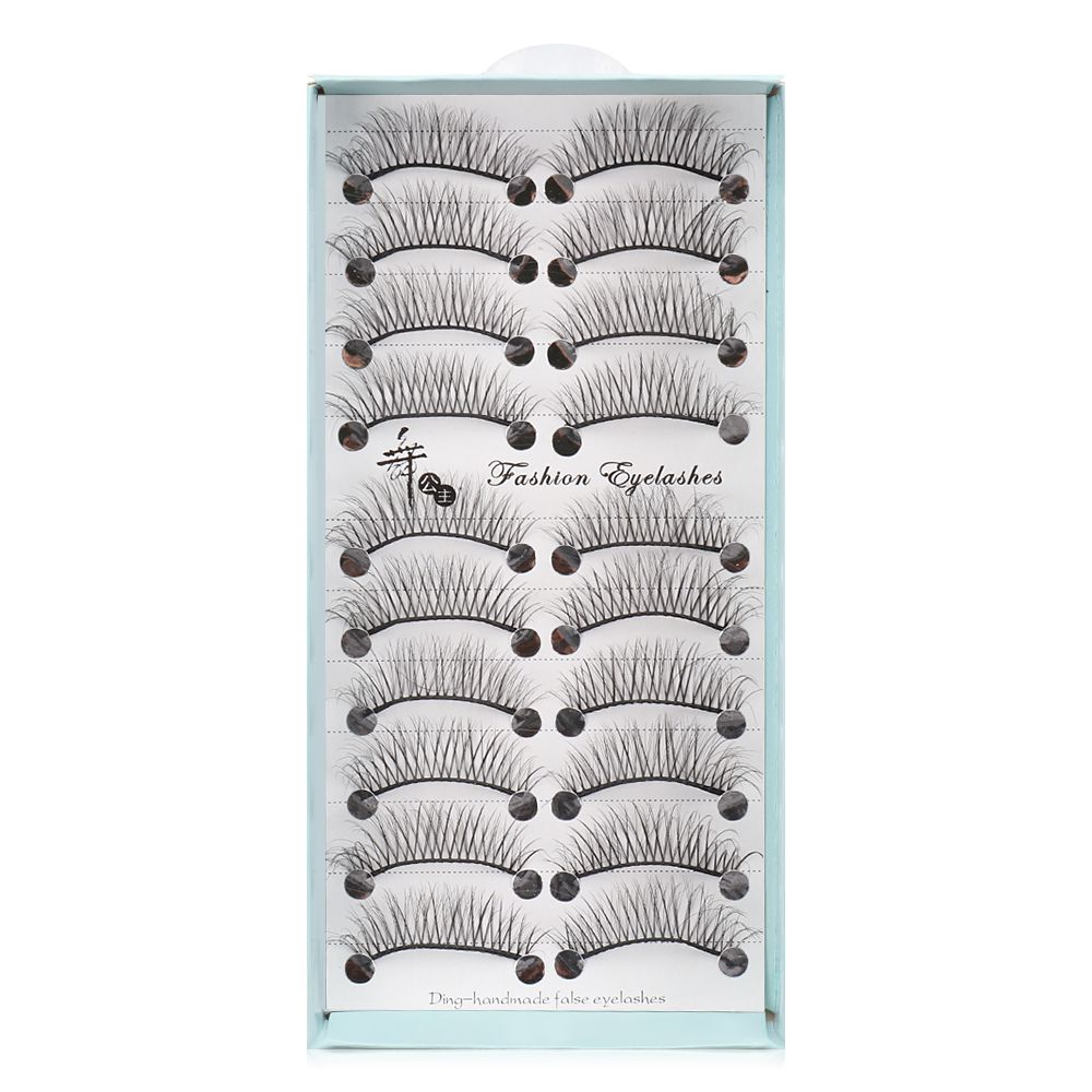 

10 Pairs Handmade Reusable Cross Short Natural Soft Fluffy 6D Faux Mink Hair False Lashes W027